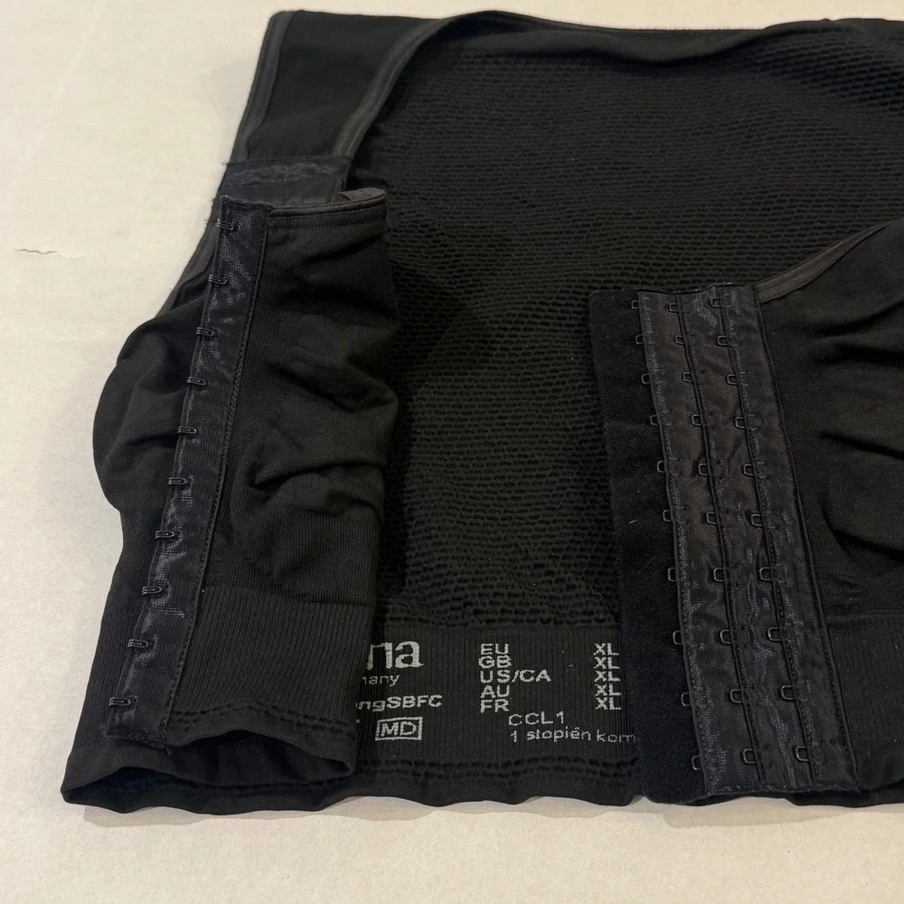 Amoena LymphFlow Long SBFC Bra Women XL Surgical Black Compression 44815